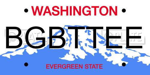 BGBTTEE Washington License Plate