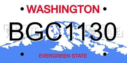 BGC1130 Washington License Plate