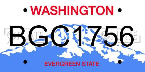 BGC1756 Washington License Plate