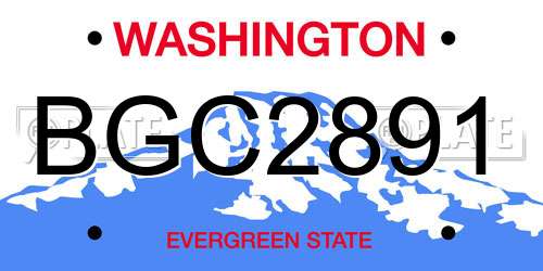 BGC2891 Washington License Plate