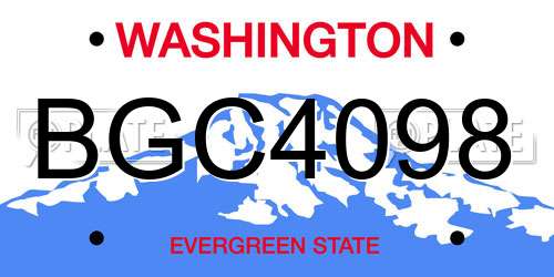 BGC4098 Washington License Plate