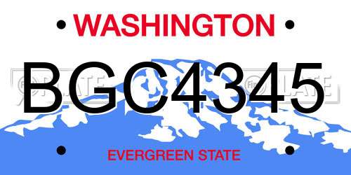 BGC4345 Washington License Plate