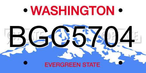 BGC5704 Washington License Plate