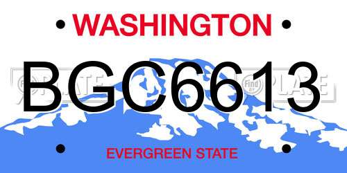 BGC6613 Washington License Plate