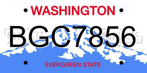 BGC7856 Washington License Plate