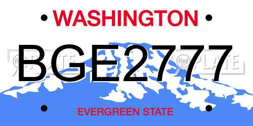 BGE2777 Washington License Plate