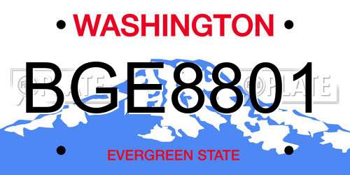 BGE8801 Washington License Plate