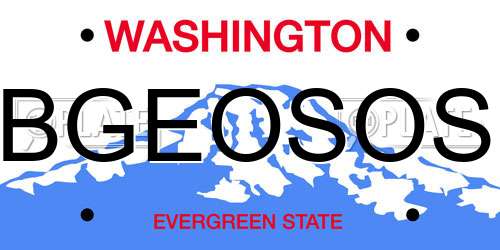 BGEOSOS Washington License Plate