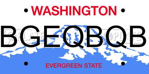 BGEQBQB Washington License Plate