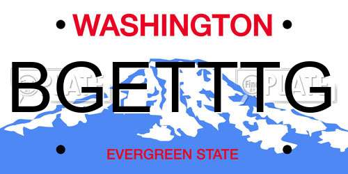 BGETTTG Washington License Plate