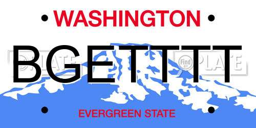 BGETTTT Washington License Plate
