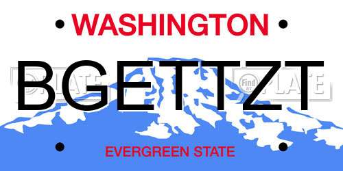 BGETTZT Washington License Plate
