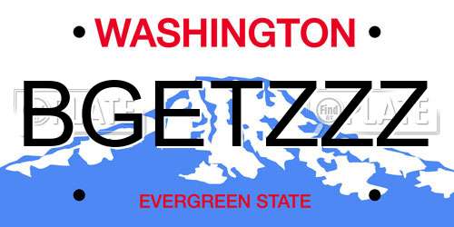 BGETZZZ Washington License Plate