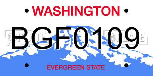 BGF0109 Washington License Plate