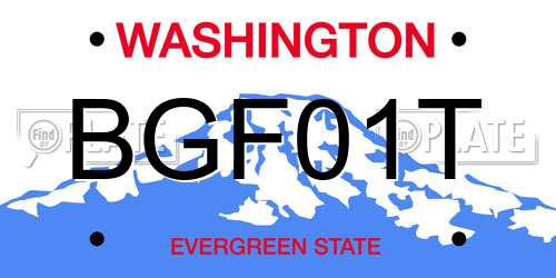 BGF01T Washington License Plate