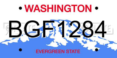 BGF1284 Washington License Plate