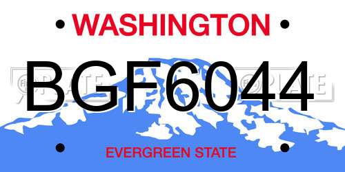 BGF6044 Washington License Plate