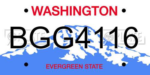 BGG4116 Washington License Plate
