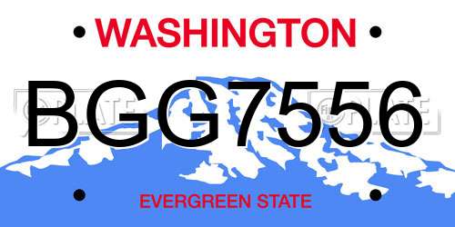 BGG7556 Washington License Plate