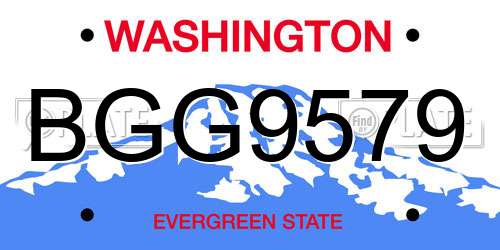 BGG9579 Washington License Plate