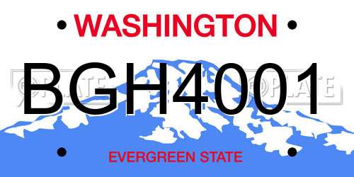 BGH4001 Washington License Plate