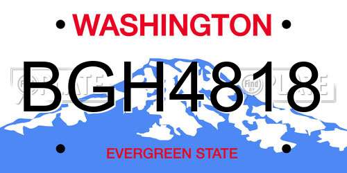BGH4818 Washington License Plate