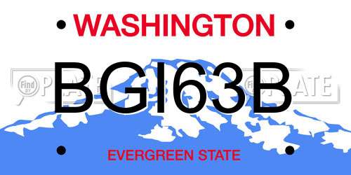 BGI63B Washington License Plate