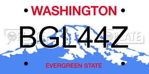BGL44Z Washington License Plate