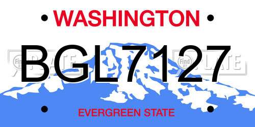 BGL7127 Washington License Plate