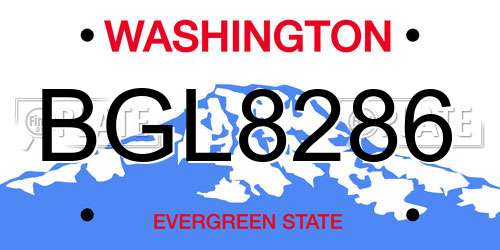 BGL8286 Washington License Plate