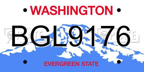 BGL9176 Washington License Plate