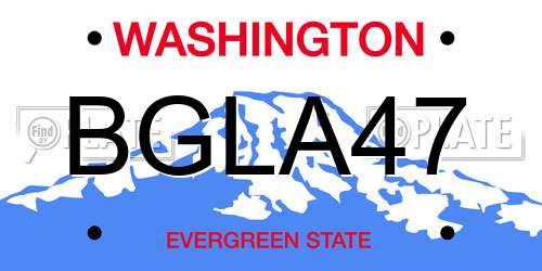 BGLA47 Washington License Plate