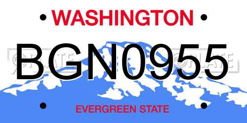 BGN0955 Washington License Plate