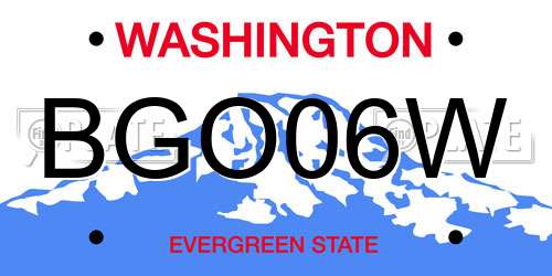 BGO06W Washington License Plate