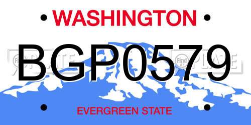 BGP0579 Washington License Plate
