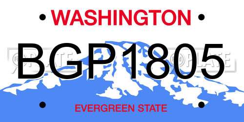 BGP1805 Washington License Plate