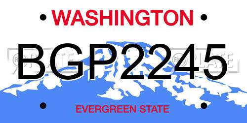 BGP2245 Washington License Plate