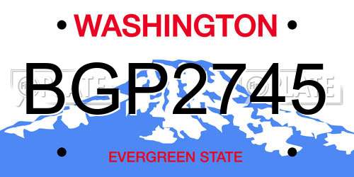BGP2745 Washington License Plate