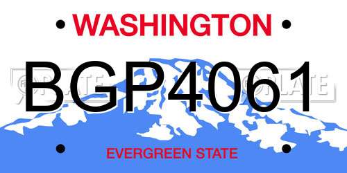 BGP4061 Washington License Plate