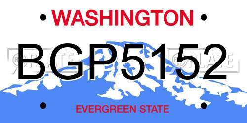 BGP5152 Washington License Plate