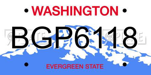 BGP6118 Washington License Plate