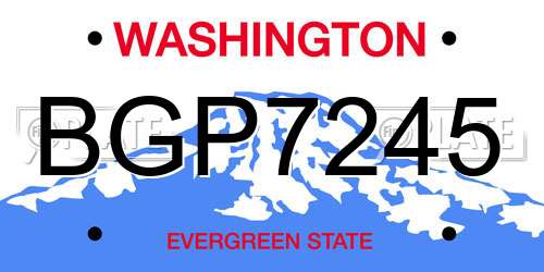 BGP7245 Washington License Plate