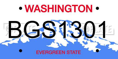 BGS1301 Washington License Plate
