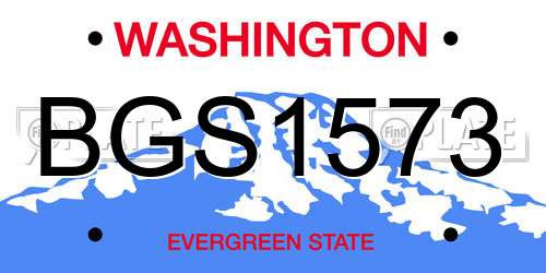 BGS1573 Washington License Plate