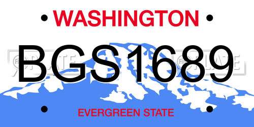 BGS1689 Washington License Plate