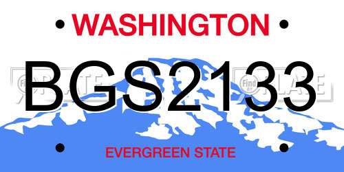 BGS2133 Washington License Plate
