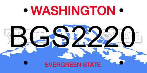 BGS2220 Washington License Plate