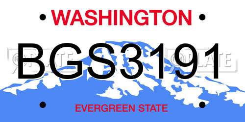BGS3191 Washington License Plate