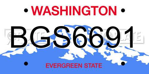 BGS6691 Washington License Plate