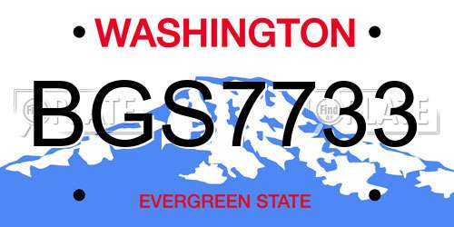 BGS7733 Washington License Plate